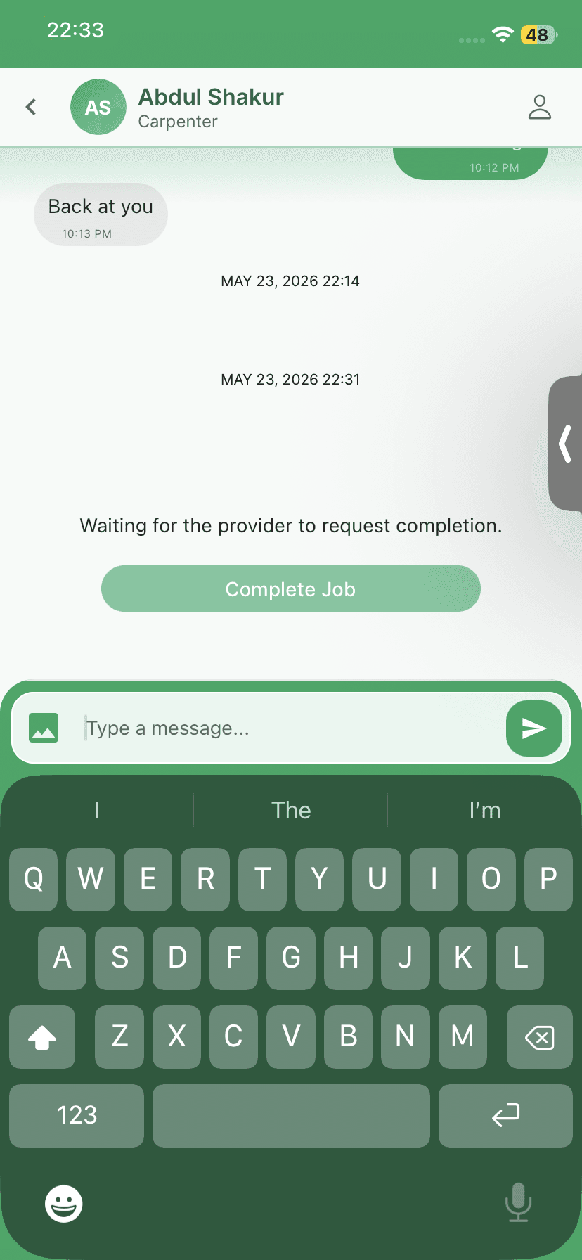 Chat with nearby providers